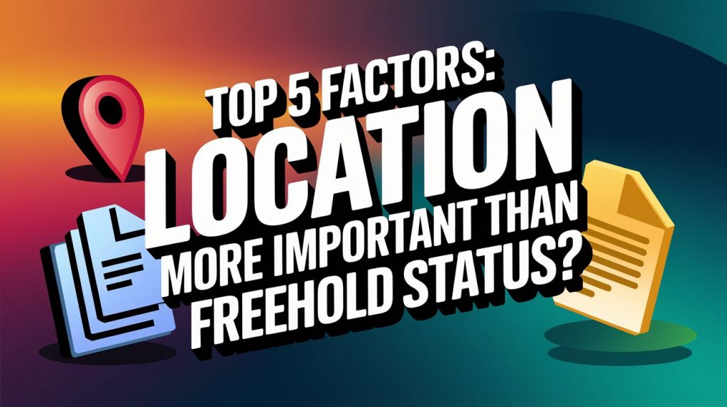 Top 5 Factors : Location More Important Than Freehold Status?